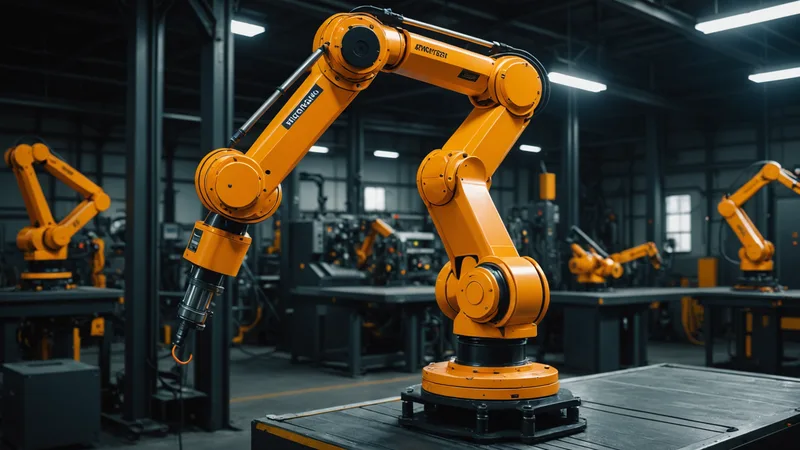 Robot arm error state display showing gripper miss failure on assembly line